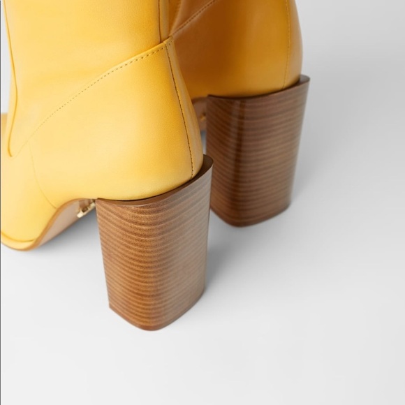 ZARA BNWT High Heeled Leather Boots - Picture 3 of 10